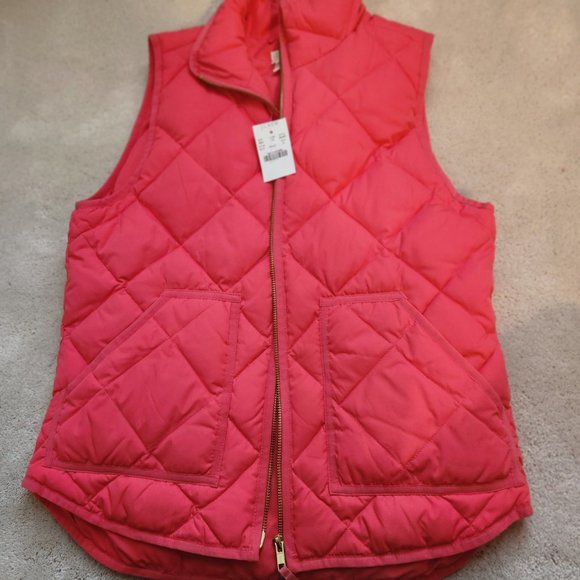 J Crew quilted down puffer vest Hot Pink S Style 92465 - Picture 4 of 8